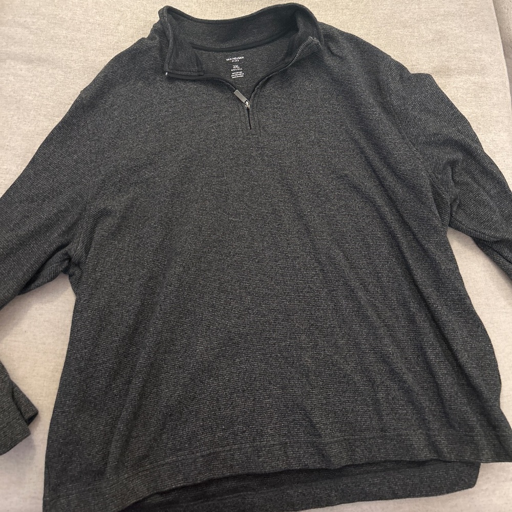 Grey 2XL Quarter Zip Sweater